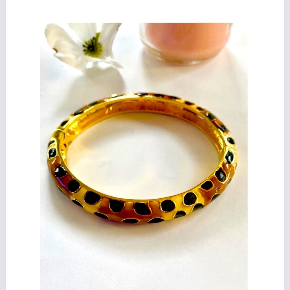 Vintage Kenneth Jay Lane Leopard 🐆 Hinged Bracelet